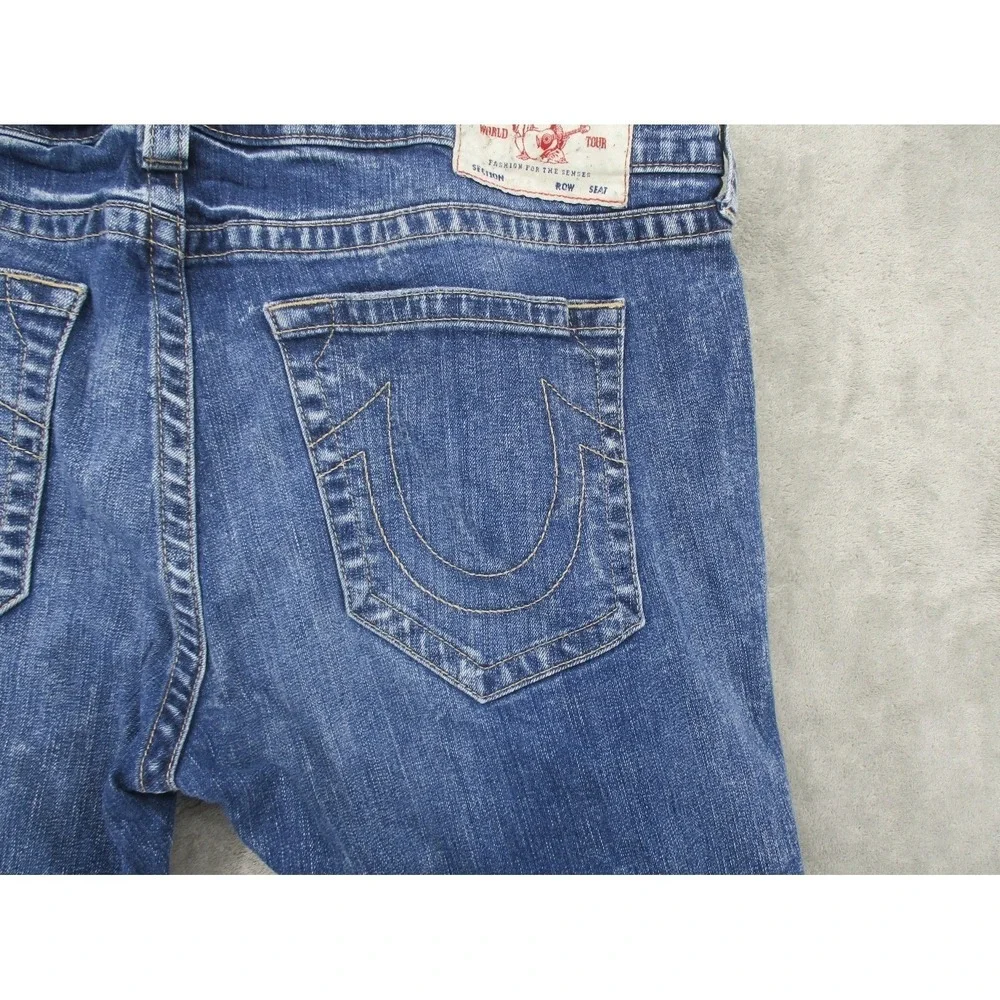 True Religion Jeans Mens 44 Geno Relaxed Slim Stretch Denim Medium Wash Logo